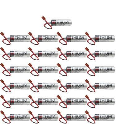 WELLVEUS 25 Pack ER6VCT 3.6V 2000mAh Battery with Small JAE Plug for Robot OTC ER6BWK67PT Battery ER6V/3.6V