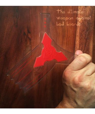 BEARD NINJA Beard Shaping Tool - Lineup & Edging Template for Goatee, Mustache, Neckline - Red - Buy Online on SooperMarket.com