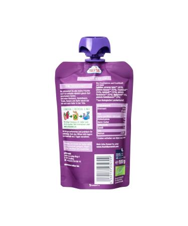 Buy Fertile Organic Fruit Puree for Babies - Raspberry Blueberry Grape Banana Apple & Oats - 8x100g Squeeze Bags - Ideal for 6 Months+ - Buy Online on SooperMarket.com