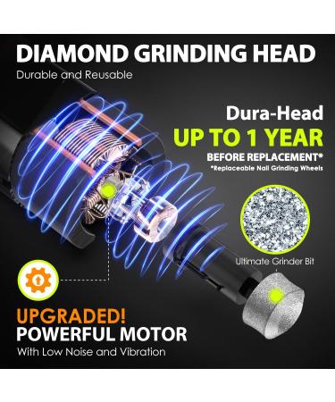 IREDOON Dog Nail Grinder Upgraded - Professional 3-Speed Electric Pet Nail Grinder for Painless Paws Grooming - Suitable for Small to Large Dogs - Black - Buy Online on SooperMarket.com