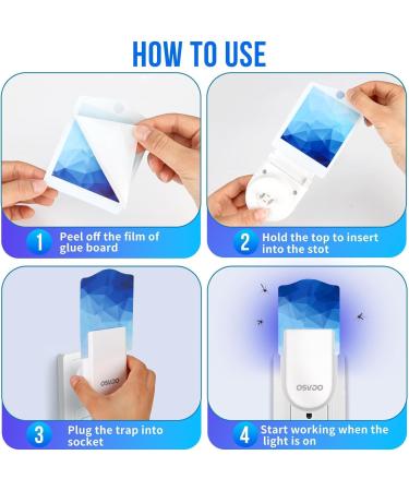 Indoor Sticky Trap Plug-in Indoor Snap Trap Blue-Purple Light Attracts Sticky Trap - 500 Square Feet Protection (1 Device + 6 Refills) - Buy Online on SooperMarket.com