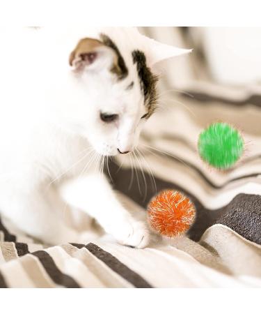 Cobee Large Cat Sparkle Ball Toys 12 Pieces 2 Inch Cat Pom poms Ball Furry Cat Toy Balls Kitten Pompom Ball Interactive Play Toy for Indoor Cat Kitten - Buy Online on SooperMarket.com