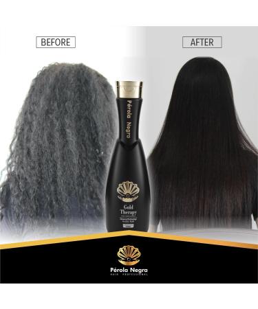 Perola Negra Gold Therapy Hair Treatment - Brazilian Keratin Formaldehyde Free 35.2 Fl. Oz - Best Blowout & Hair Straightening Solution - Buy Online on SooperMarket.com