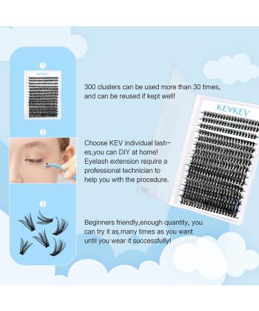 300 Pcs Individual Lash Clusters 9-16mm Mix Length DIY Extension - Dramatic Volume & Easy Self Application at Home - C-Mix 50D - Buy Online on SooperMarket.com