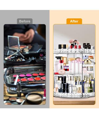 360 Degree Rotating Makeup Organizer | 7 Adjustable Layers | Large Capacity Cosmetic Storage - Buy Online on SooperMarket.com