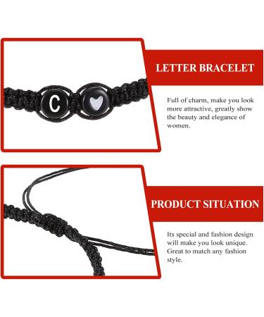 FRCOLOR 4pcs Black and White Heart Bracelet Women Bracelet Simple Bracelet Womens Jewelry Bracelet Matching Men s Bracelets Rope Bracelets Miss Black Rope The Letter Is Acrylic Manual 6X6X0.5CMx3pcs Black Cx3pcs - Buy Online on SooperMarket.com