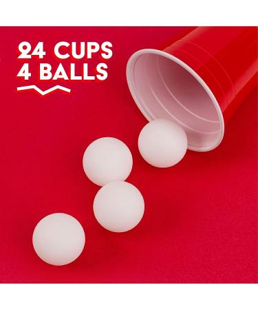 BayView Beer Pong Set | 24 Cups & 4 Balls | America's #1 Drinking Game | Reusable - Buy Online on SooperMarket.com