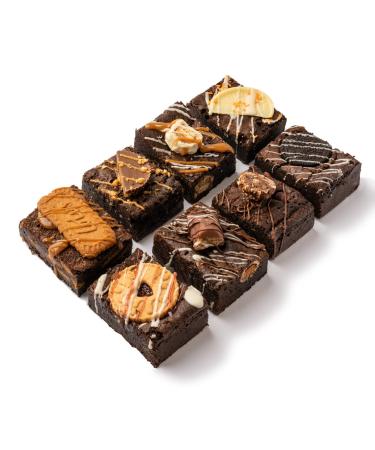 Deluxe 8 Flavour Brownie Gift Box | Delicious Handmade Brownies | Birthday Gift or Indulgent Treat | Baked Daily | 8 Flavours