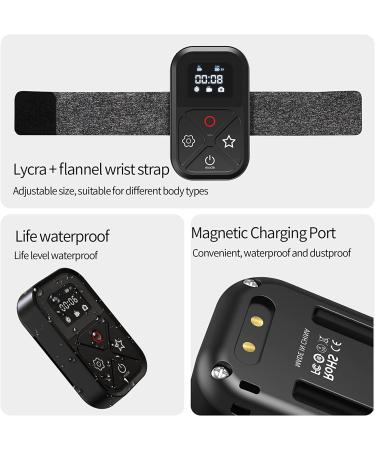 TELESIN Smart Wireless Remote Control for GoPro Hero 11, 10, 9, 8 Max | Waterproof, Dust Proof with LCD Indicator, Magnet Charger Port, Hand Strap Go Pro Accessories - Buy Online on SooperMarket.com