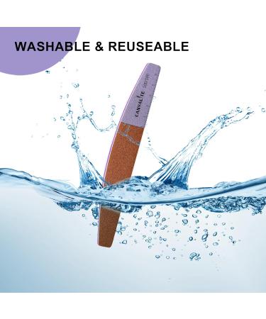 Canvalite 12pk Professional Nail Files for Gel Nails - Double-Sided 100/180 Grit Washable & Reusable Nail Buffer Block - Ideal for Salon & Home Use - Buy Online on SooperMarket.com