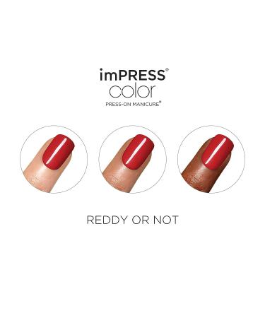 KISS imPRESS Reddy or Not Short Length Press-On Nails w/ PureFit Technology - Includes Prep Pad, Mini Nail File, Cuticle Stick - 30 Fake Nails - Buy Online on SooperMarket.com