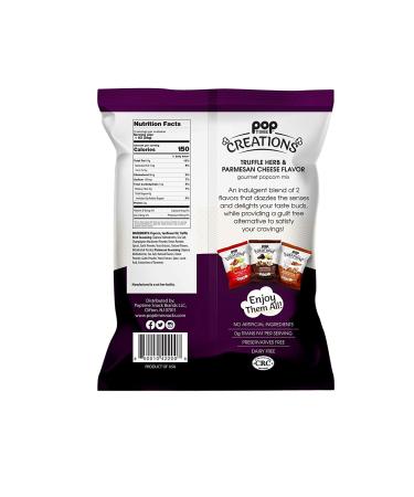 Poptime Creations Truffle Herb & Parmesan Popcorn - 5oz Bags (6 Pack) | Vegan, Kosher, Non-GMO, Gluten Free - Buy Online on SooperMarket.com