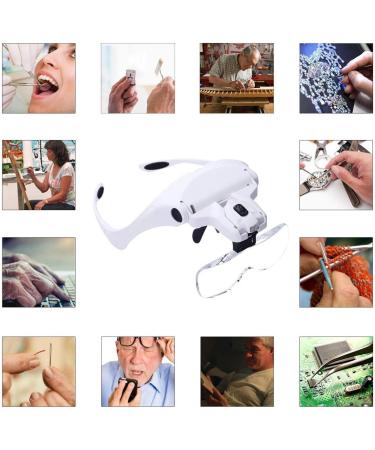 Itian Lightweight Head Magnifier Adjustable Magnifying Glass Loupe Visor Hands Free Eyeglasses Bracket/Headband Interchangeable Headset Magnifier with 2 LED & 5 Different Lenses(1.0X 1.5X 2.0X 2.5X 3.5X) - Buy Online on SooperMarket.com