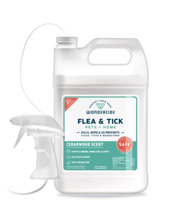 Wondercide - Flea, Tick and Mosquito Spray for Dogs, Cats, and Home - Flea and Tick Killer, Control, Prevention, Treatment - With Natural Essential Oils - Pet and Family Safe - Cedarwood 128 oz