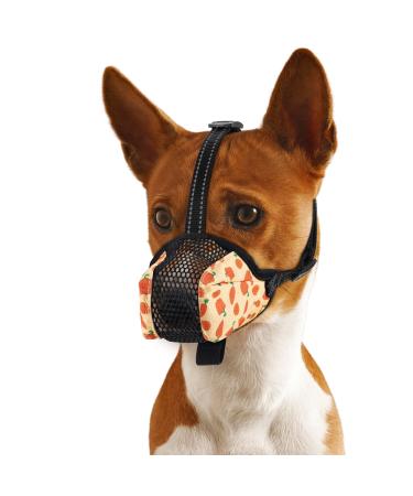 BONTHEE Dog Muzzle Soft Mesh Muzzles for Small Medium Large Sized Dogs Muzzle for Dogs to Prevent Biting Breathable Puppy Muzzle for Scavenging Grooming Biting Chewing and Licking Carrot M