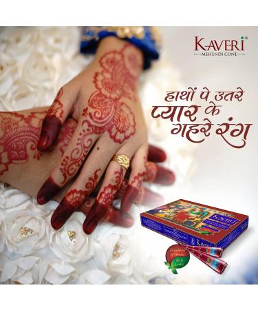 Kaveri Herbal Pure Henna Mehendi Cones for Hand Design | 12 Cones Pack with Free Mehandi Oil 12ml | Natural Leaves for Festivals & Special Occasions - Buy Online on SooperMarket.com