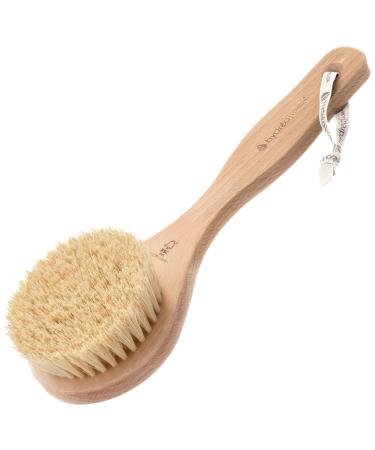 Hydrea London Dry Body Brush Premium Exfoliating Dry Skin Brush Cactus Bristle Vegan Dry Brush Cellulite Remover Exfoliating Body Scrubber for Lymphatic Drainage FSC Certified Beechwood