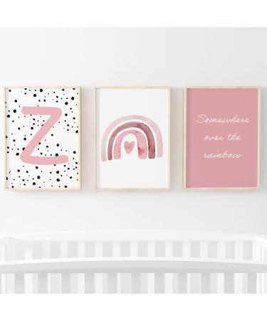 Pompom Prints Set of 3 Girls Bedroom Prints Rainbow Nursery Prints Scandi Boho Style Nursery Decor Playroom Prints Picture Frames not Included (5x7 Inch Z) 5x7 Inch Z