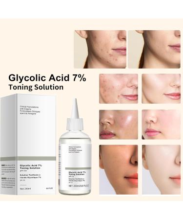 Glycolic Acid 7% Toning Solution 250ml Hydrating Toner for Face Smoothing Face Toner Facial Exfoliation for Blemishes and Acne Facial Moisturizer-Repair Damage Skin Strengthen Skin - Buy Online on SooperMarket.com