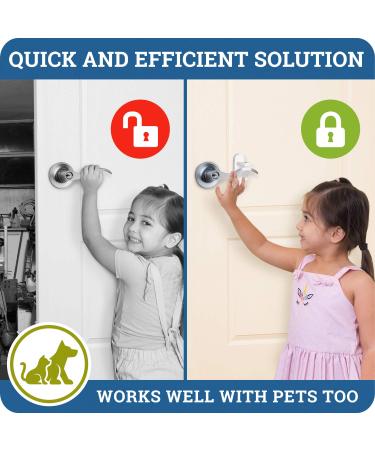 Improved Childproof Door Lever Lock (3 Pack) Prevents Toddlers from Opening Doors. Easy One Hand Operation for Adults. Durable ABS with 3M Adhesive Backing. Simple Install  No Tools Needed White 3 - Buy Online on SooperMarket.com