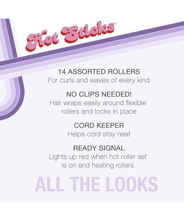 Conair HOT STICKS Silicone Hot Roller Set - 14 Rollers, No Clips Needed - Buy Online on SooperMarket.com
