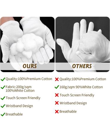 Sibba 2 Pairs Moisturizing Gloves White Cotton Gloves Overnight Bedtime Heal Eczema Sleeping Lotion Hand Spa Treatment Gloves Repair Rough Cracked Dry Chapped Hands Skin - Buy Online on SooperMarket.com
