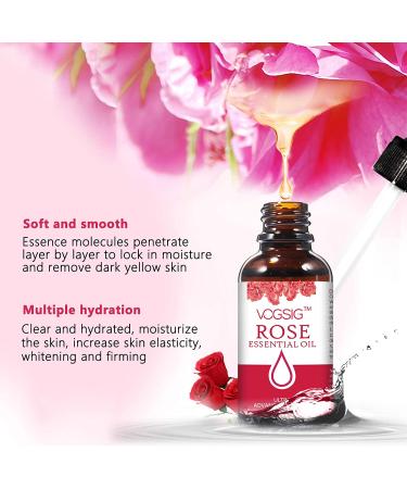 Rose Oil Essential Oil - Moisturizing, Anti-Aging, and Skin Brightening Formula for Aromatherapy and Relaxation - 30ml - Buy Online on SooperMarket.com