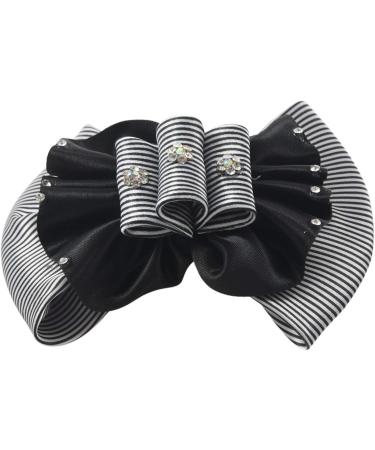 Lodokdre Faux Rhinestone Decor Ruched Bow Hair Snood Net Bun Cover White Black - Buy Online on SooperMarket.com