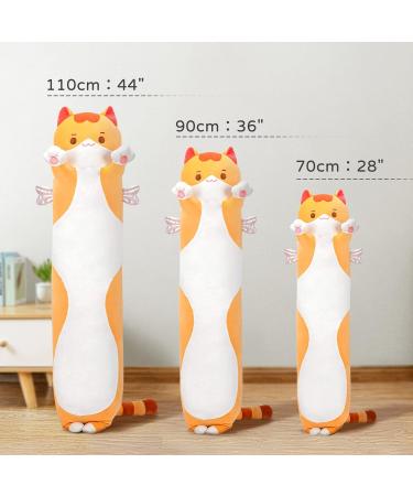 Mewaii 44in Long Cat Plush Pillow - Cute Kitty Stuffed Animal Squishy Toy for Kids (Orange) | Soft Hugging & Sleeping Pillow, 44inch/110cm - Buy Online on SooperMarket.com
