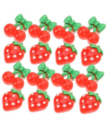 FRCOLOR Pack of 60 Nail Art Accessories Gothic Home Decor Charms Lip Gloss Nail Art Charm Nail Decorations for Nail Art Manual Fruit Slices Fruit Strawberry 3D Cut Cherry Resin Red