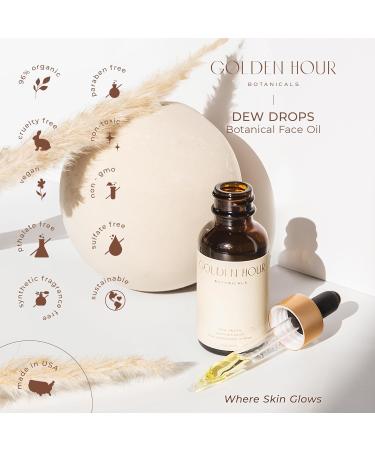 All Natural Organic Vegan Face Oil | Cruelty-Free Hydrating Moisturizer - Made in USA | Dew Drops with Rose Hip Seed Oil 1fl oz - Buy Online on SooperMarket.com
