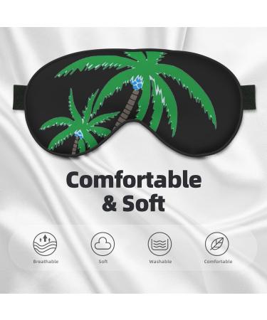 SSIMOO Coconut Tree Soft Sleep Eye Mask | Breathable Eye Patch for Women | Perfect for Travel & Relaxation - Black - Buy Online on SooperMarket.com