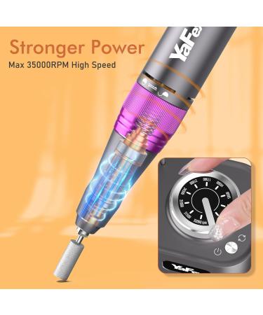 Nail Milling Mills for Geln gel - Yafex 11-in-1 Electric Nail Cutter 35000 RPM Professional Manicure & Pedicure Set Safety Lock Violet - Buy Online on SooperMarket.com