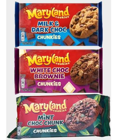 Cookies Selection 3x Maryland Milk & Dark Choc White Choc Brownies Mint Choc Chunk Chunkies from Kingdom Supplies