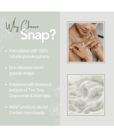 Snap Microfine Exfoliant Facial Scrub for Normal to Oily Skin Contains 100% Natural Pumice and Extracts of Tea Tree Chamomile & Aloe Vera 180ml - Buy Online on SooperMarket.com