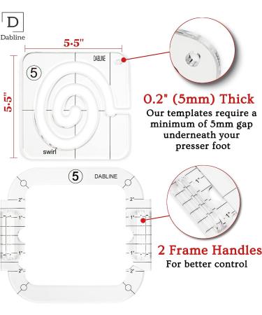 13-Piece DABLINE Quilting Template Set with Free Motion Quilting Rulers and Templates - Quilting Frame, Gloves, Stickers, and Guide Included - Buy Online on SooperMarket.com