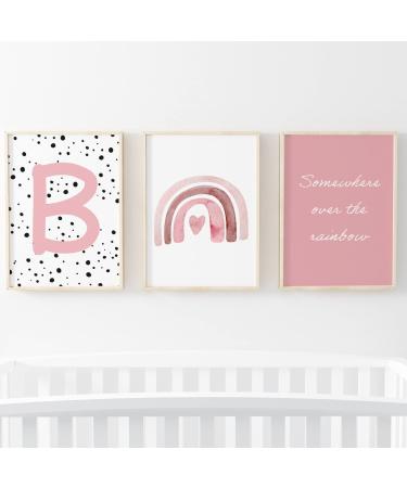 Pompom Prints Set of 3 Girls Bedroom Prints Rainbow Nursery Prints Scandi Boho Style Nursery Decor Playroom Prints Picture Frames not Included (8x10 Inch B) 8x10 Inch B