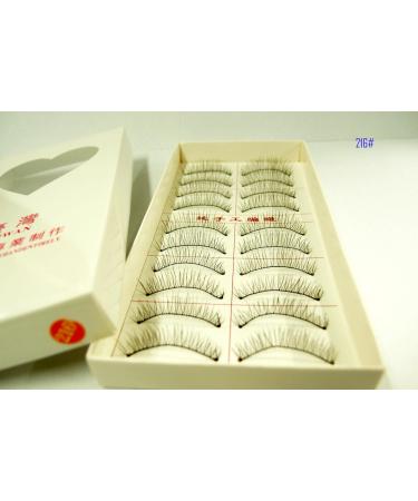 Careforyou 10 Pairs Taiwan False Eyelashes - Long Natural Handmade Cross Style #216 | Soft Makeup for Stunning Eyes - Buy Online on SooperMarket.com