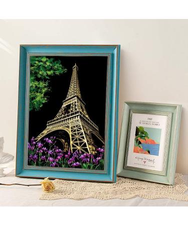 Rainbow Scratch Painting Kit for Adults & Teens - Eiffel Tower/Big Ben Theme - DIY Craft Art Set - Creative Gift - 16'' x 11.2'' - Includes 3 Tools - Buy Online on SooperMarket.com