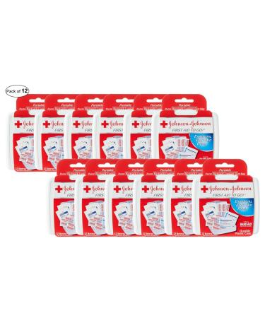 Johnson & Johnson JOJ8295 Mini First Aid Kit& 44,Portable&44,12 Pieces&44, 4.25 in. x 4 in. x 1 in. (Pack of 12)