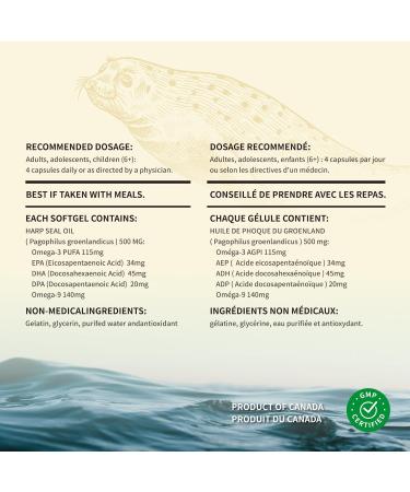 Easy to Swallow Harp Seal Oil Omega-3 Omega-6 Omega-9 by Nova Sea Atlantic | Made in Canada | Rich Source of EPA DHA & DPA for Good Health | 100% Natural Chemical-Free Non-GMO (240 count (Pack of 12)) 20 count (Pack of 12) - Buy Online on SooperMarket.com