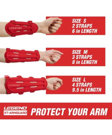 LEGEND Armguard XT Archery Arm Guard - Full Coverage Forearm Protection, Ventilated Design, Thermoshaped EVA Foam - Adjustable Straps, Quick-Release Buckles - Red, Size M - Buy Online on SooperMarket.com