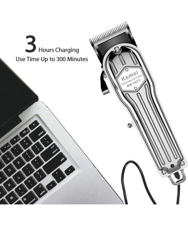KEMEI Hair Clippers for Men Professional Barber Clippers Cordless Close Cutting Hair Trimmer Set Zero Gapped T-Blade Haircut Kit Beard Trimmer with USB Rechargeable for Family (KM-1977) - Buy Online on SooperMarket.com