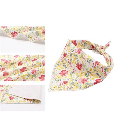 Lionet Paws Dog Bandana - Triangular Scarf for All Dog Sizes (Yellow Flower) - Stylish & Durable Headscarf for Pets - Buy Online on SooperMarket.com