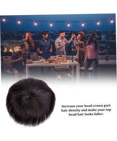 1PC Human Hair Topper Thinning Hair Topper Clip in Hairpieces Short Hair Wigs 20cm Dark Brown Hair Extensions for Women - Buy Online on SooperMarket.com