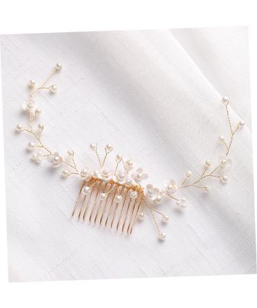 Mikinona Bridal Hair Comb Pearl Headpiece Pearl Headdress Bride Hair Comb Pearl Hair Combs Pearl Headwear Wedding Hair Comb Hair Accessories Bridal Headdress Handmade Headwear Decor - Buy Online on SooperMarket.com