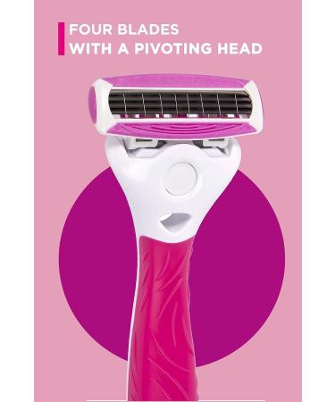 WILKINSON SWORD - Quattro For Women | Smooth Glide| Razor Handle + 8 Blade Refills 1 count (Pack of 1) - Buy Online on SooperMarket.com