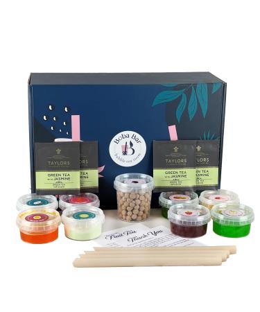 Mix bubble tea kit | Serves 4 (Boba Bar London | Picnic Mixed Bubble Tea Kit | 4 Mixed Tea Flavours | 4 Boba & Jelly Toppings | Tapioca Pearls | 4 Bamboo Straws | 4 Tea Bags | 2 Recipe Cards )