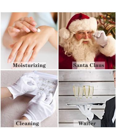 100% Cotton Gloves - 6 Pairs White Moisturizing Gloves for Women | Eczema Relief & SPA Use - Ideal for Jewelry Inspection & Archival Work - One Size Fits All - Buy Online on SooperMarket.com