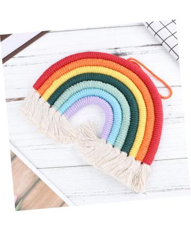 ABOOFAN 1pc Rainbow Rope Pendants Rainbow Tapestry Wall Hangings Office Decore Bohemia Cotton Rope Color 1 28X27CM - Buy Online on SooperMarket.com